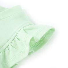 Vidaxl Detské tričko s volánovými rukávmi mäkké zelené 128