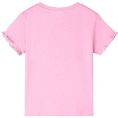Vidaxl Detské tričko s krátkym rukávom žiarivo ružové 140