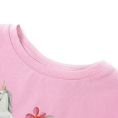 Vidaxl Detské tričko s krátkym rukávom žiarivo ružové 140