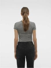 Vero Moda Dámske tričko VMINES Tight Fit 10300882 Black/Snow White (Veľkosť XS)