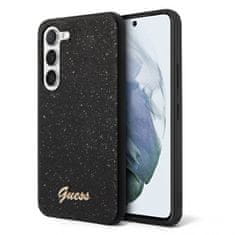 Guess  PC/TPU Glitter Flakes Metal Logo Zadný kryt pre Samsung Galaxy S23 Black