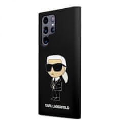 Karl Lagerfeld Zadný kryt Liquid Silicone Ikonik NFT pre Samsung Galaxy S23 Ultra Black