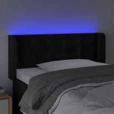 Vidaxl Čelo postele s LED čierne 83x16x78/88 cm zamat