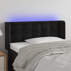 Vidaxl Čelo postele s LED čierne 83x16x78/88 cm zamat