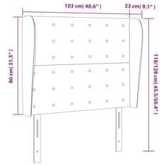 Vidaxl Čelo postele so záhybmi kapučínové 103x23x118/128 cm umelá koža