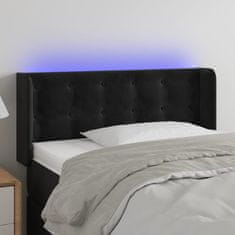 Vidaxl Čelo postele s LED čierne 93x16x78/88 cm zamat