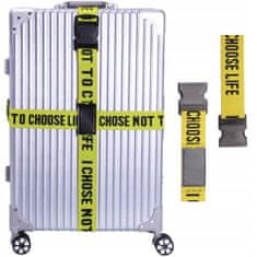 Korbi Dvojitý bezpečnostný pás na kufor, žltý, nápis