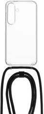 FIXED Puzdro Pure Neck s čiernou šnúrkou na krk pre Samsung Galaxy S24 FIXPUN-1256-BK
