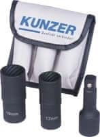 Kunzer Hlavica na poškodené alebo bezpečnostné skrutky kolies, veľ. 17 a 19 mm, súprava 3 ks - Kunzer