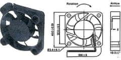 HADEX Ventilátor 40x40x10mm 12V/82mA 7300 ot/min SUNON