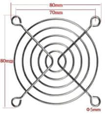 HADEX Mriežka ventilátora 80x80mm kovová