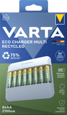 VARTA nabíjačka batérií Eco Charger Multi Recycled Box vrátane 8 AA 2100 mAh Recycled (57682101121)