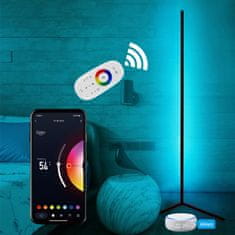 BOT Nordic smart rohová LED stojacia lampa N2 140 cm WiFi RGB, biela