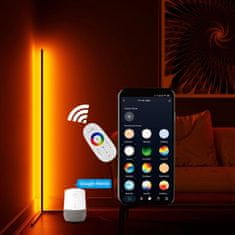 BOT Nordic smart rohová LED stojacia lampa N2 140 cm WiFi RGB, biela