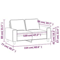 Petromila vidaXL 2-miestna pohovka krémová 120 cm látka