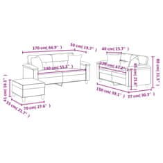 Petromila vidaXL 3-dielna sedacia súprava s vankúšmi krémová mikrovlákno
