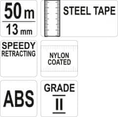 YATO Pásmo meracie oceľové 50m, 13mm