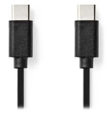 Nedis kábel USB 2.0/ zástrčka USB-C - zástrčka USB-C/ čierny/ bulk/ 1m