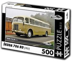 RETRO-AUTA© Puzzle BUS č. 5 Škoda 706 RO (1951) 500 dielikov