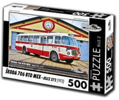 RETRO-AUTA© Puzzle BUS č. 2 Škoda 706 RTO (1968) 500 dielikov