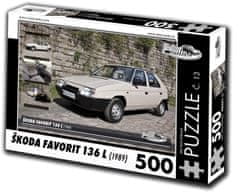 RETRO-AUTA© Puzzle č. 13 Škoda Favorit 136 L (1989) 500 dielikov