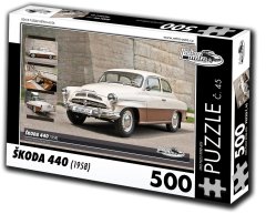 RETRO-AUTA© Puzzle č. 45 Škoda 440 (1958) 500 dielikov