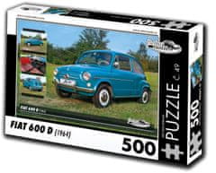 RETRO-AUTA© Puzzle č. 49 Fiat 600 D (1964) 500 dielikov