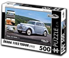 RETRO-AUTA© Puzzle č. 71 Škoda 1102 TUDOR (1952) 500 dielikov