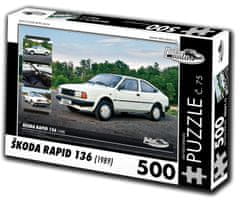 RETRO-AUTA© Puzzle č. 75 Škoda RAPID 136 (1988) 500 dielikov