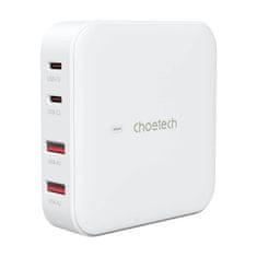 Choetech Sieťová nabíjačka Choetech PD8008, 2x USB-C, 2x USB-A, GaN, 100 W (biela)