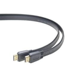 PremiumCord HDMI High Speed + Ethernet plochý kábel, pozlátené konektory, 3m