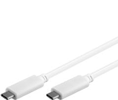 PremiumCord USB-C/malý - USB-C/malý, biely, 1m