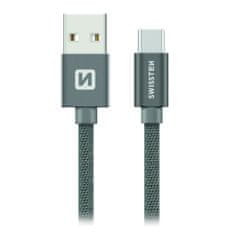 SWISSTEN Dátový Kábel Textile Usb / Usb-C 2,0 M Šedý