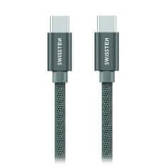 SWISSTEN Dátový Kábel Textile USB-C / USB-C 1,2 M Šedý