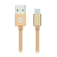 SWISSTEN Dátový Kábel Textile Usb / Usb-C 2,0 M Zlatý