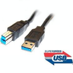 PremiumCord Kábel USB 3.0, AB, 9pin, 3m