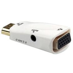 PremiumCord prevodník HDMI na VGA + audio, biely