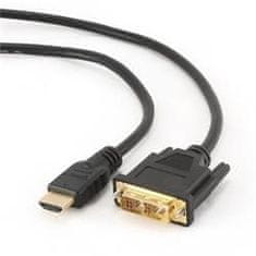 Gembird kábel HDMI (M) na DVI (M), pozlátené konektory, 4.5 m, černý, bulk balenie