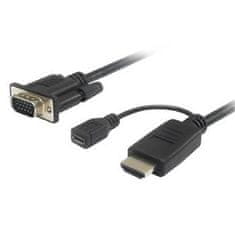 PremiumCord Káblový prevodník HDMI na VGA s napájacím micro USB konektorom 2m