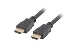 Lanberg High Speed HDMI 1.4 + Ethernet kábel, 4K @ 30Hz, CCS, M / M, dĺžka 1m, čierny, pozlátené konektory