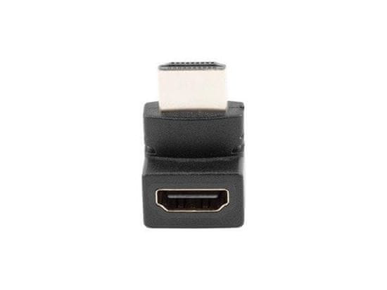 Lanberg adaptér HDMI (M) na HDMI (F) uhlový, čierny