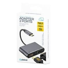 Platinet adaptér USB-C na HDMI 4K 30Hz VGA PORT