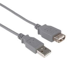 PremiumCord USB 2.0 kábel predlžovací, AA, 20cm, šedá