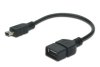 Adaptérový kábel USB 2.0, OTG, typ mini B - AM/F, 0,2 m, USB 2.0, bl