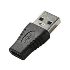 PremiumCord Adaptér USB 3.0 A male - USB-C female, čierny zastreknutý adaptér