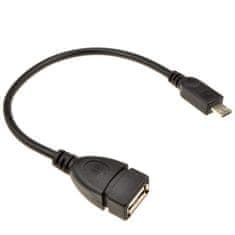 PremiumCord USB redukcia kábel USB A/female - Micro USB/male 20cm OTG