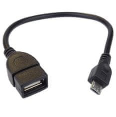 PremiumCord USB redukcia kábel USB A/female - Micro USB/male 20cm OTG