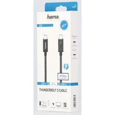 HAMA Thunderbolt 3 kábel, USB-C, 0,5 m, 40 Gb/s, 100 W