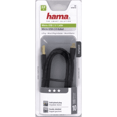 HAMA micro USB 2.0 kábel, typ A - micro B, 1,8 m, čierny