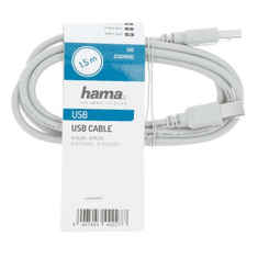 HAMA USB 2.0 kábel typ AB, 1,5 m, nebalený